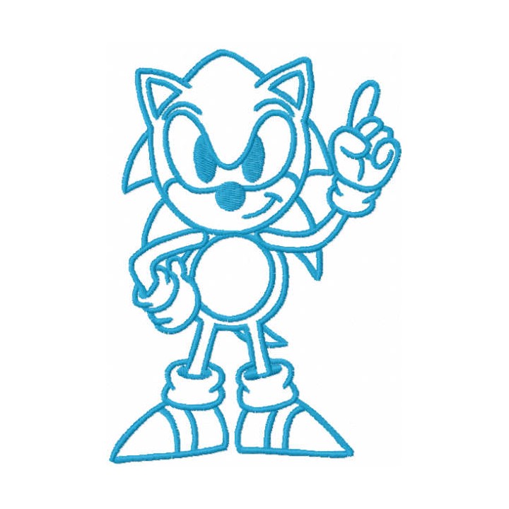 Sonic first one colored embroidery design - Embroidery Design