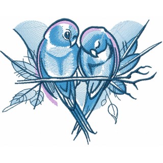 Two loving swallows embroidery design - Embroidery Design