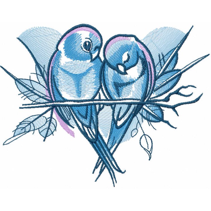 Two loving swallows embroidery design - Embroidery Design