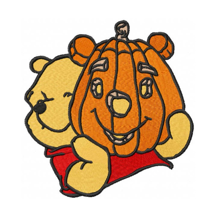 Pumpkin Pooh embroidery design - Embroidery Design