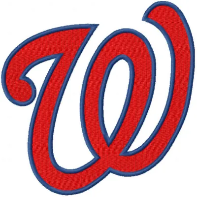 Washington Nationals classic logo embroidery design preview showing stitched baseball team emblem