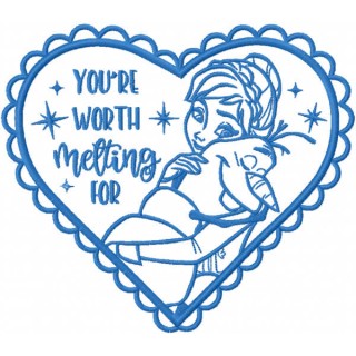 Anna love Olaf embroidery design - Embroidery Design