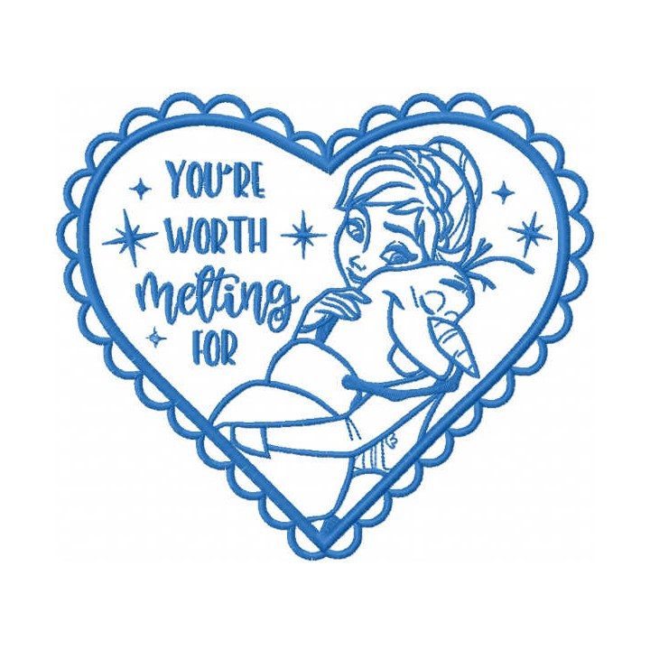 Anna love Olaf embroidery design - Embroidery Design