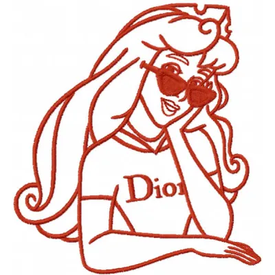 Dior Aurora embroidery design preview showing detailed stitching pattern for hoops