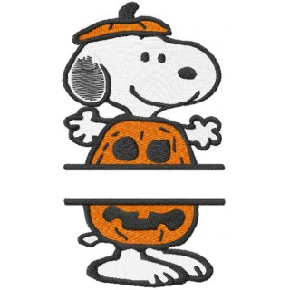 Snoopy Halloween monogram embroidery design - Embroidery Design