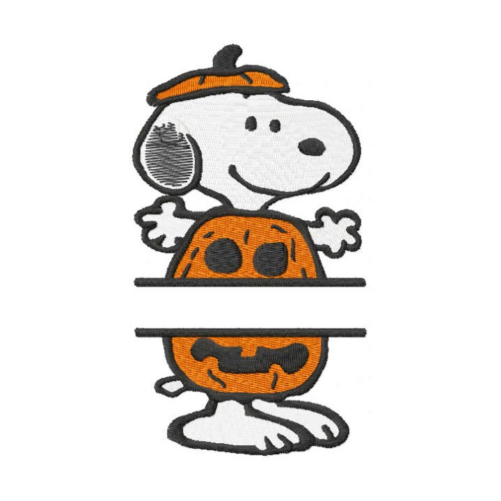 Snoopy Halloween monogram embroidery design - Embroidery Design
