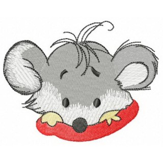 Tiny mouse hiding embroidery design - Embroidery Design