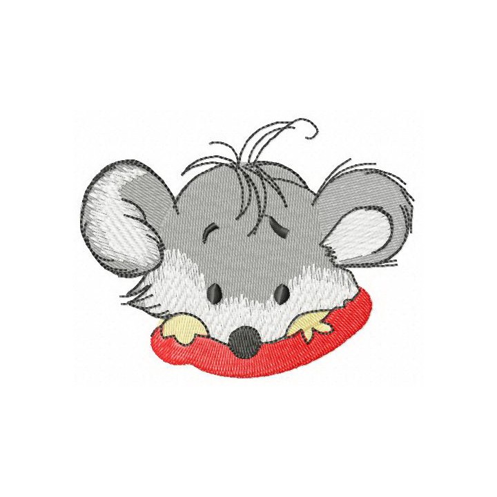 Tiny mouse hiding embroidery design - Embroidery Design