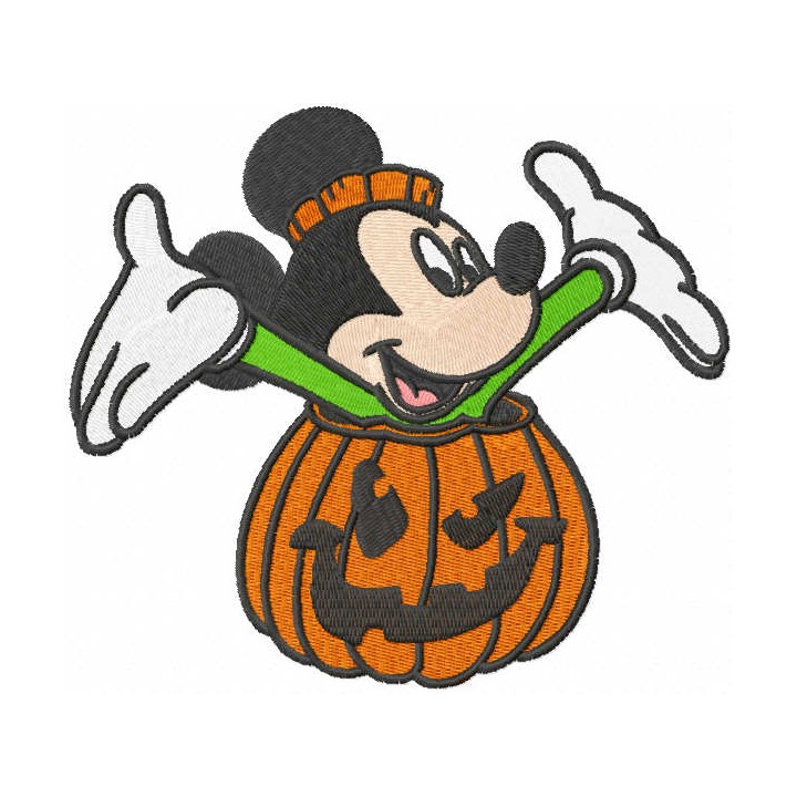 Mickey Mouse pumpkin embroidery design - Embroidery Design