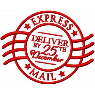 Express mail deliver by 25th december embroidery design - Embroidery Design