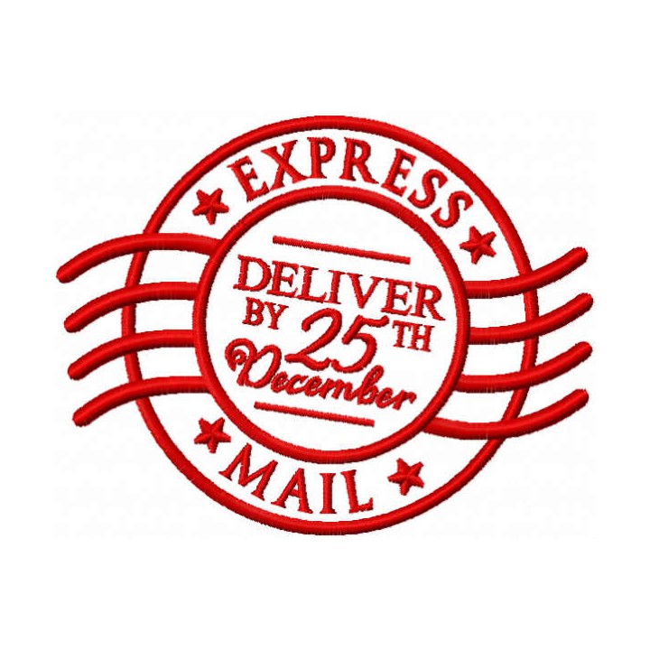 Express mail deliver by 25th december embroidery design - Embroidery Design