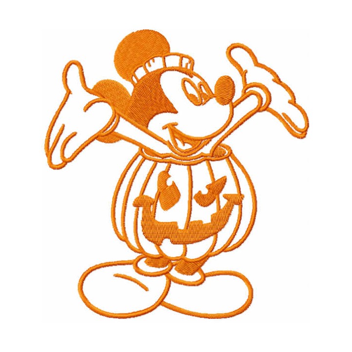 Mickey Halloween pumpkin embroidery design - Embroidery Design