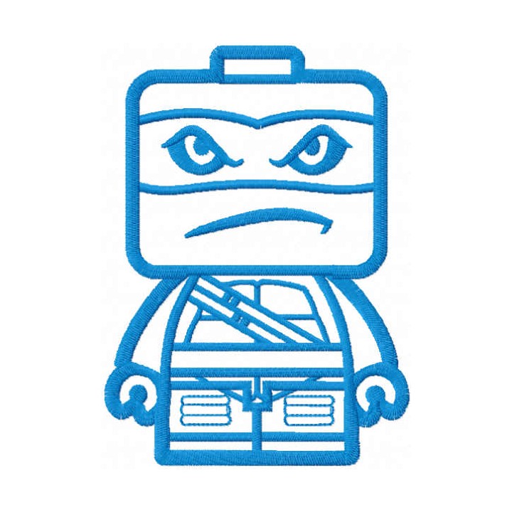 Leo chibi one colored embroidery design - Embroidery Design