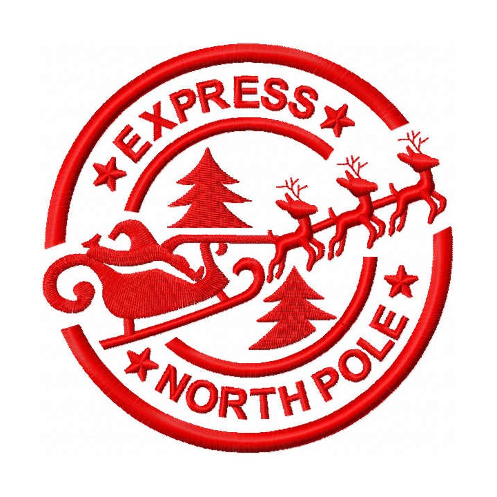 Stamp Express north pole embroidery design - Embroidery Design