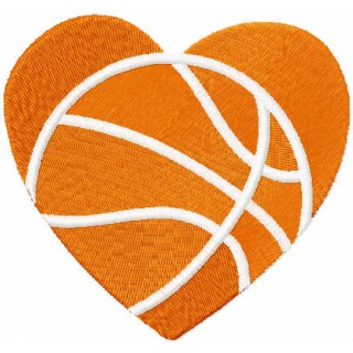 Basketball heart embroidery design - Embroidery Design