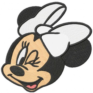 Minnie with white bow embroidery design - Embroidery Design