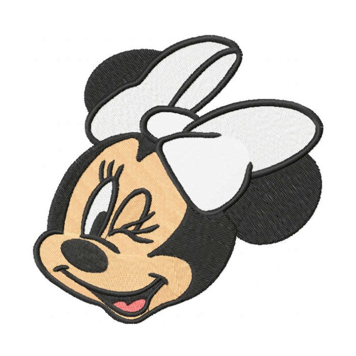 Minnie with white bow embroidery design - Embroidery Design