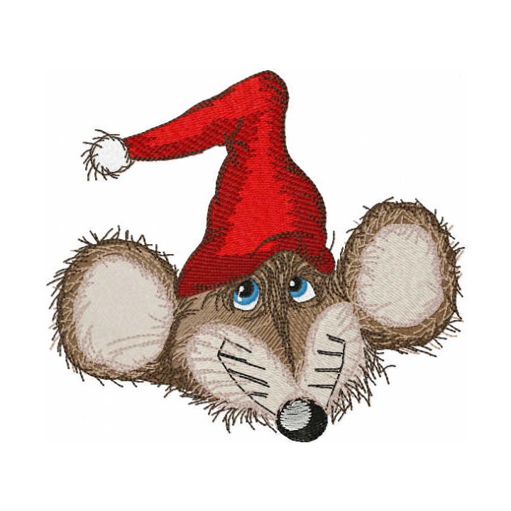 Cute Santamouse embroidery design - Embroidery Design