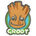 Groot badge embroidery design preview showing detailed stitching pattern