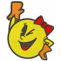 Winking pacman girl embroidery design - Embroidery Design