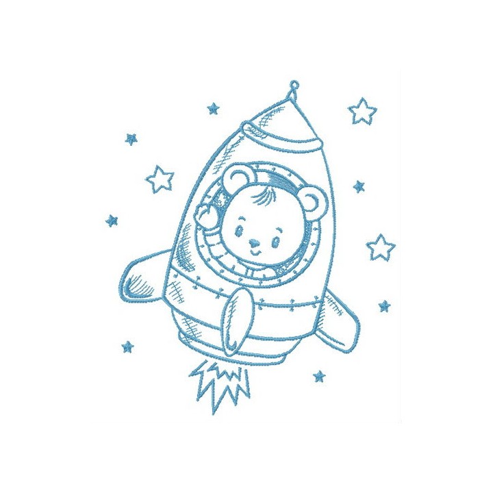 Flying to stars embroidery design - Embroidery Design