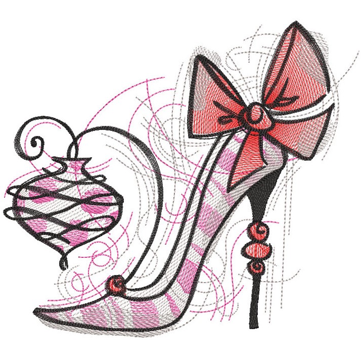 Fashion Christmas heels embroidery design - Embroidery Design