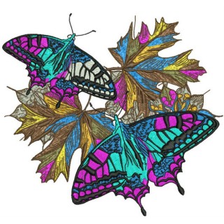 Autumn butterflies 5 embroidery design - Embroidery Design