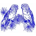 Tropical paradise 7 embroidery design featuring colorful birds and lush foliage