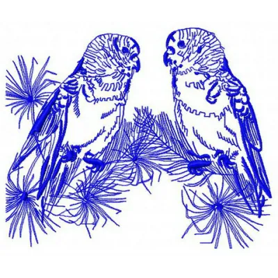 Tropical paradise 7 embroidery design featuring colorful birds and lush foliage