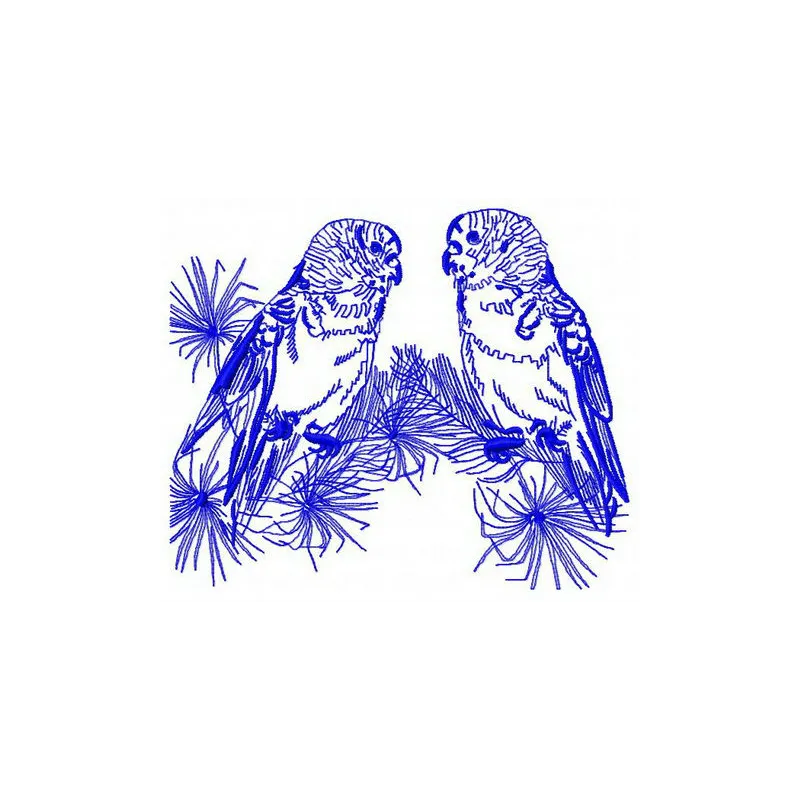 Tropical paradise 7 embroidery design featuring colorful birds and lush foliage