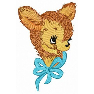 Trustful fawn embroidery design - Embroidery Design