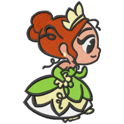 Cutie Teana embroidery design preview from Princess and the Frog collection