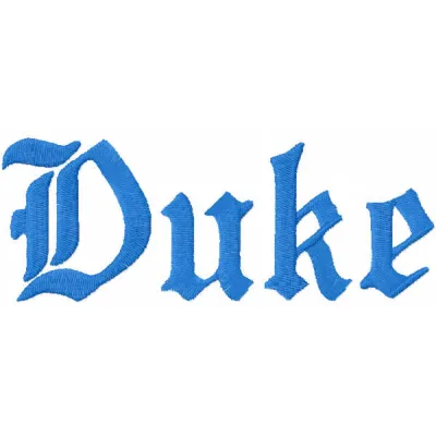 Duke University Wordmark Gothic Logo Embroidery Design