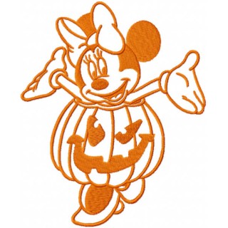 Minnie mouse pumpkin costume embroidery design - Embroidery Design
