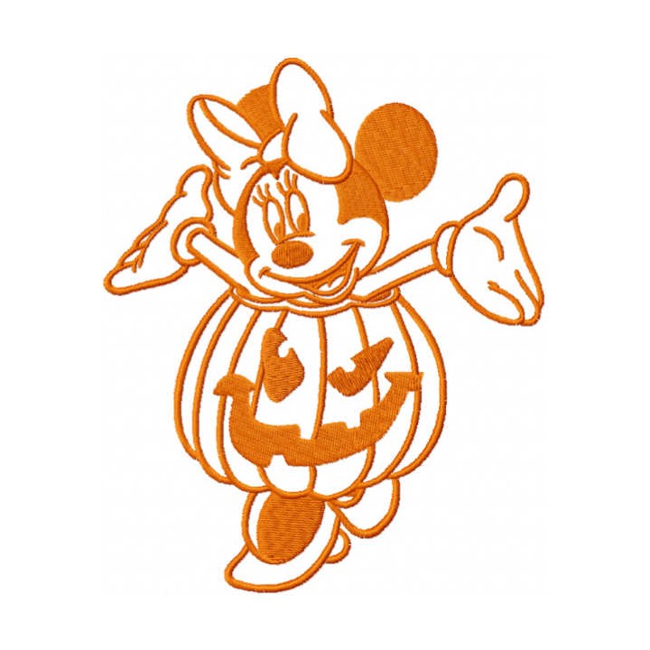 Minnie mouse pumpkin costume embroidery design - Embroidery Design