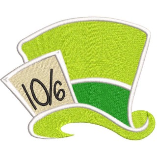 Mad hatter hat embroidery design - Embroidery Design