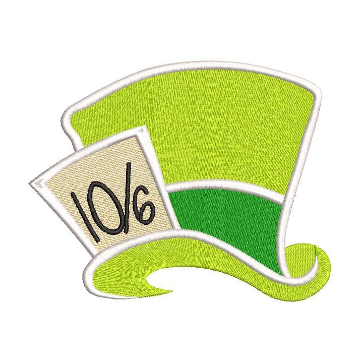 Mad hatter hat embroidery design - Embroidery Design