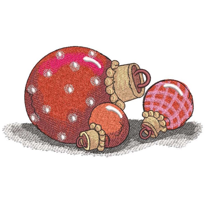 After Christmas balls embroidery design - Embroidery Design