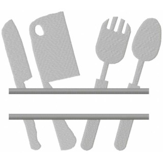 BBQ chef split embroidery design - Embroidery Design