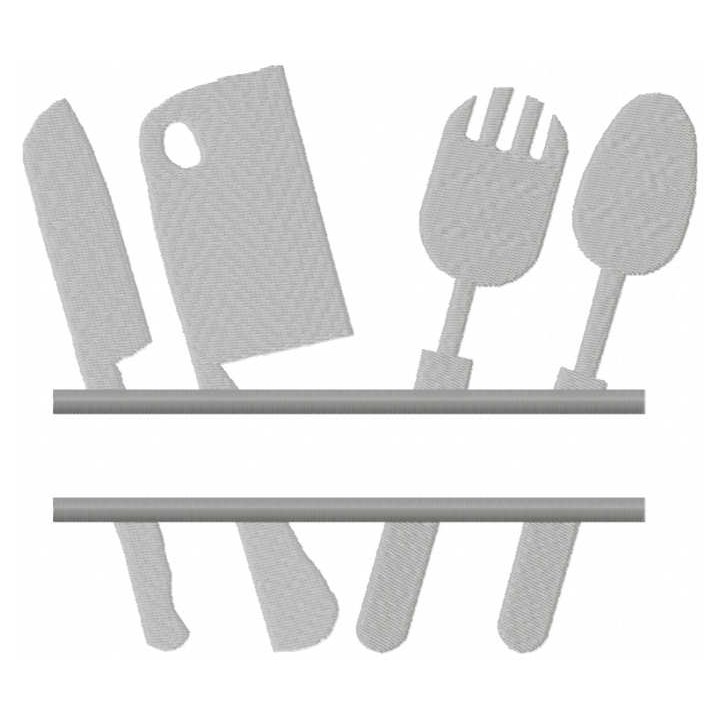 BBQ chef split embroidery design - Embroidery Design