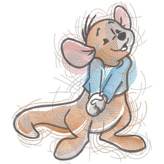 Loving kanga art sketch embroidery design - Embroidery Design