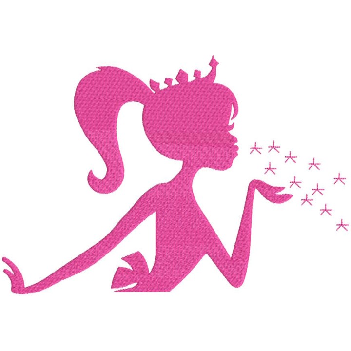 Barbie blowing a kiss embroidery design - Embroidery Design