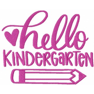 Hello kindergarten pencil embroidery design - Embroidery Design