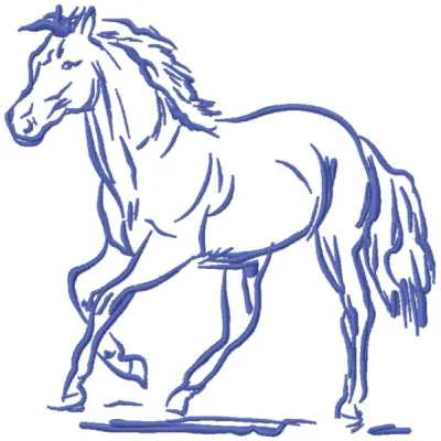 Rodeo Rebel horse embroidery design preview showing detailed stitching pattern