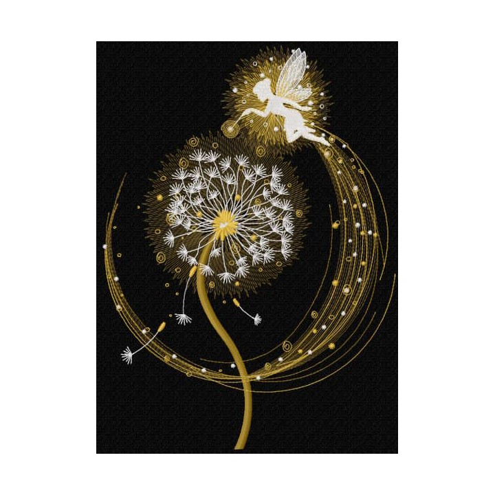 Fairy magic dandelion embroidery design - Embroidery Design