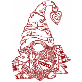 Dwarf cupid with arrows sketch embroidery design - Embroidery Design