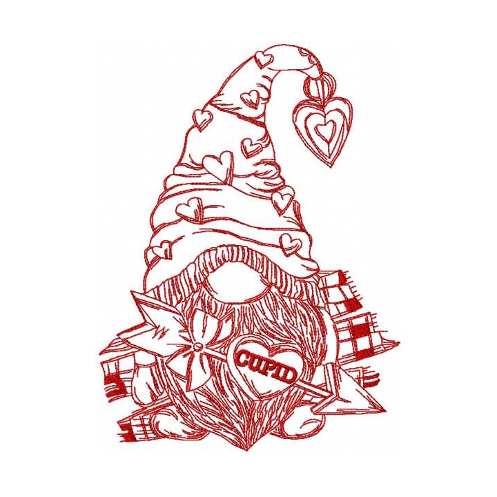 Dwarf cupid with arrows sketch embroidery design - Embroidery Design