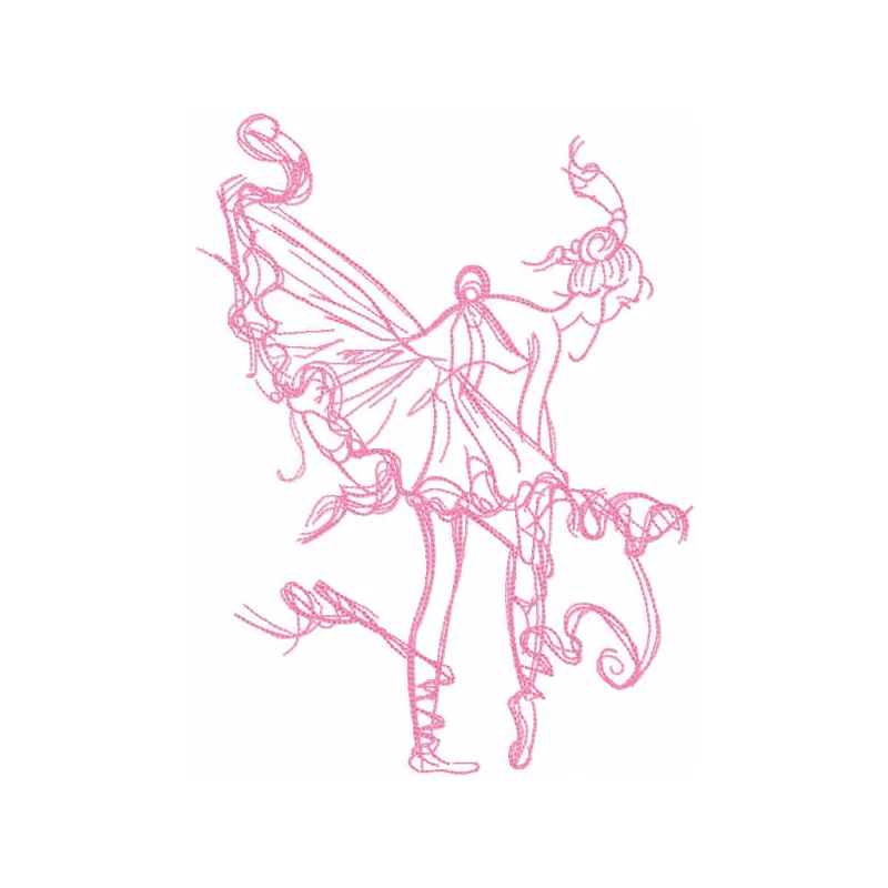 Ballerina dressing pointe shoes one colored embroidery design preview