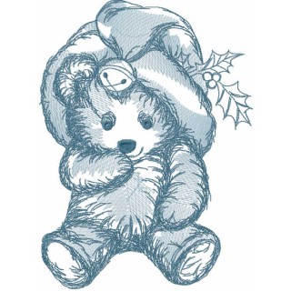 Bear toy for Christmas embroidery design - Embroidery Design