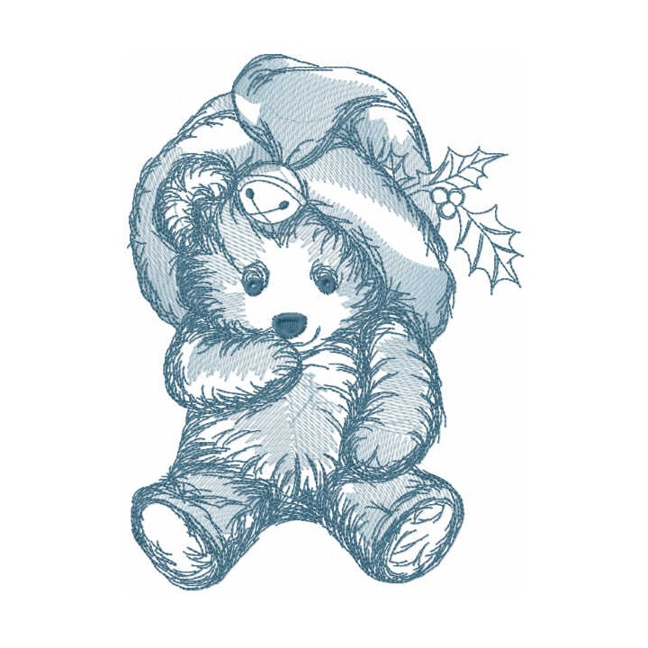 Bear toy for Christmas embroidery design - Embroidery Design